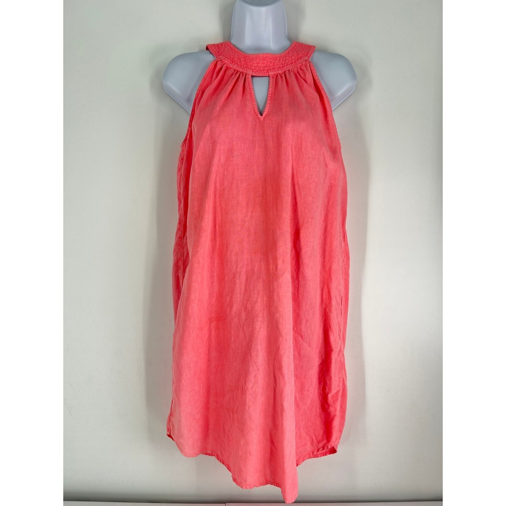 C&C‎ California Coral Linen Halter Dress Extra Small Boho Resort Vacation